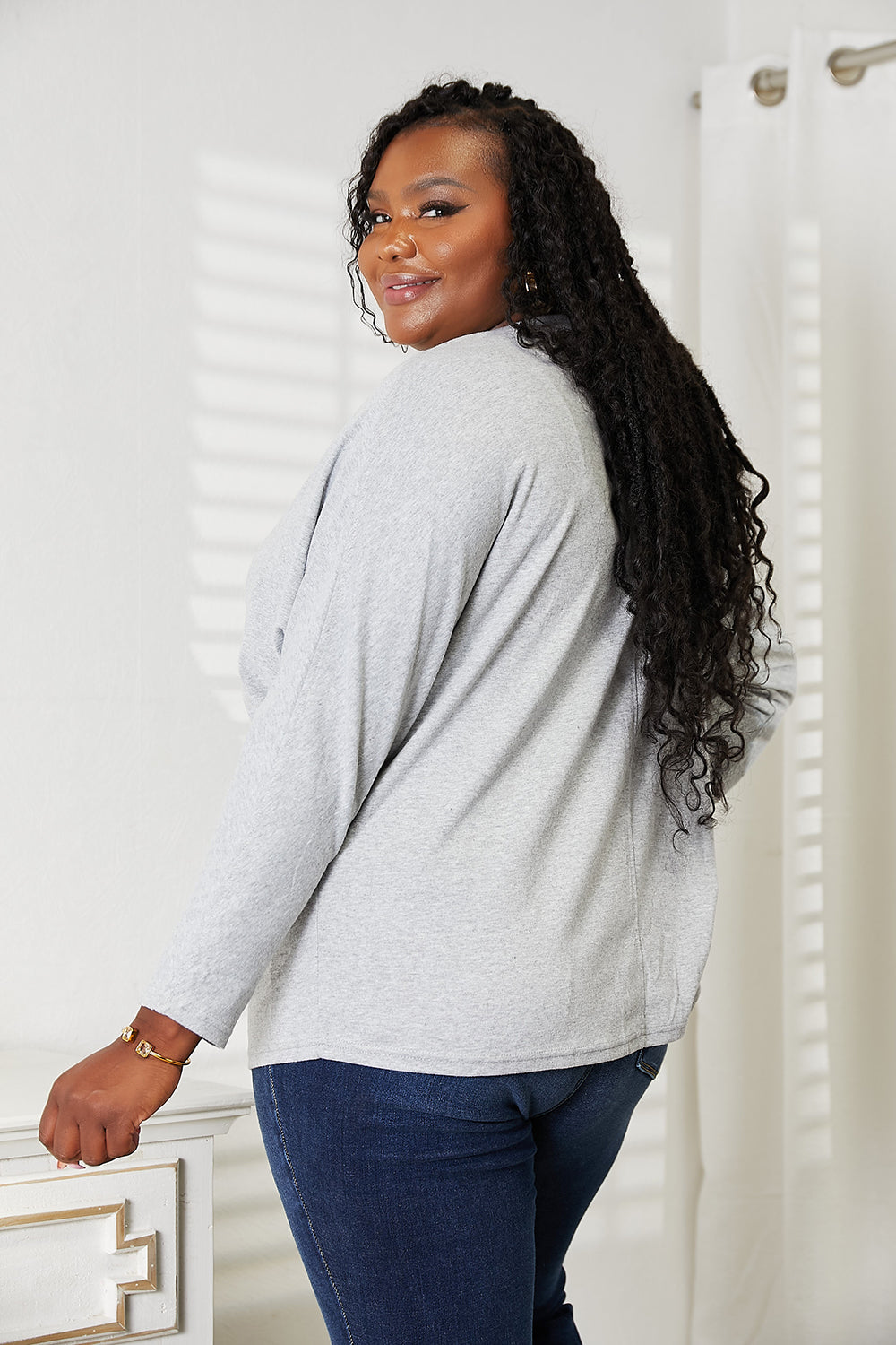 Seam Detail Round Neck Long Sleeve Top - T-Shirts - Shirts & Tops - 9 - 2024