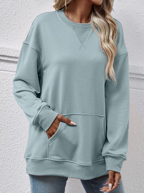 Round Neck Long Sleeve Sweatshirt - T-Shirts - Shirts & Tops - 9 - 2024