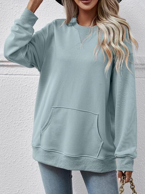 Round Neck Long Sleeve Sweatshirt - T-Shirts - Shirts & Tops - 10 - 2024