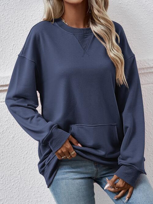 Round Neck Long Sleeve Sweatshirt - T-Shirts - Shirts & Tops - 5 - 2024