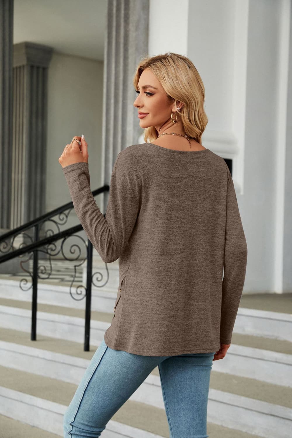 Round Neck Long Sleeve T-Shirt - T-Shirts - Shirts & Tops - 12 - 2024