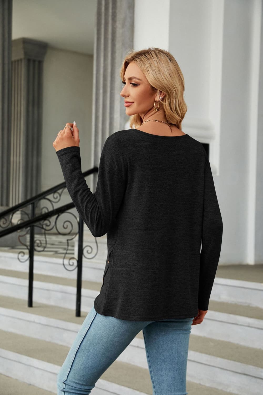 Round Neck Long Sleeve T-Shirt - T-Shirts - Shirts & Tops - 18 - 2024