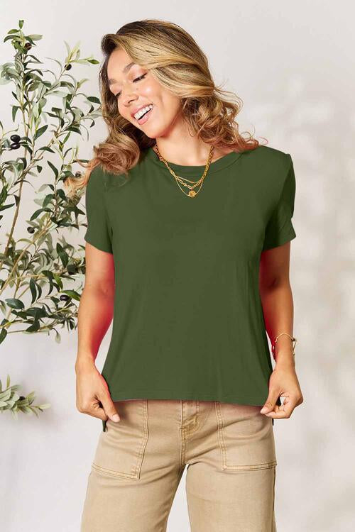 Round Neck Short Sleeve T-Shirt - Green / S - T-Shirts - Shirts & Tops - 10 - 2024