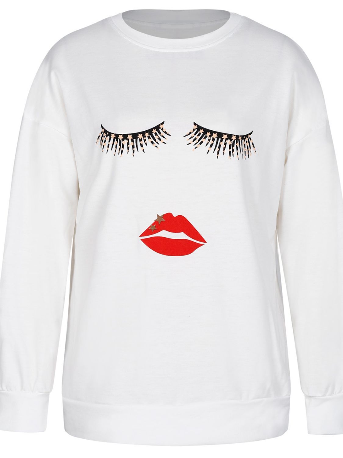 Graphic Dropped Shoulder Round Neck Sweatshirt - T-Shirts - Shirts & Tops - 8 - 2024