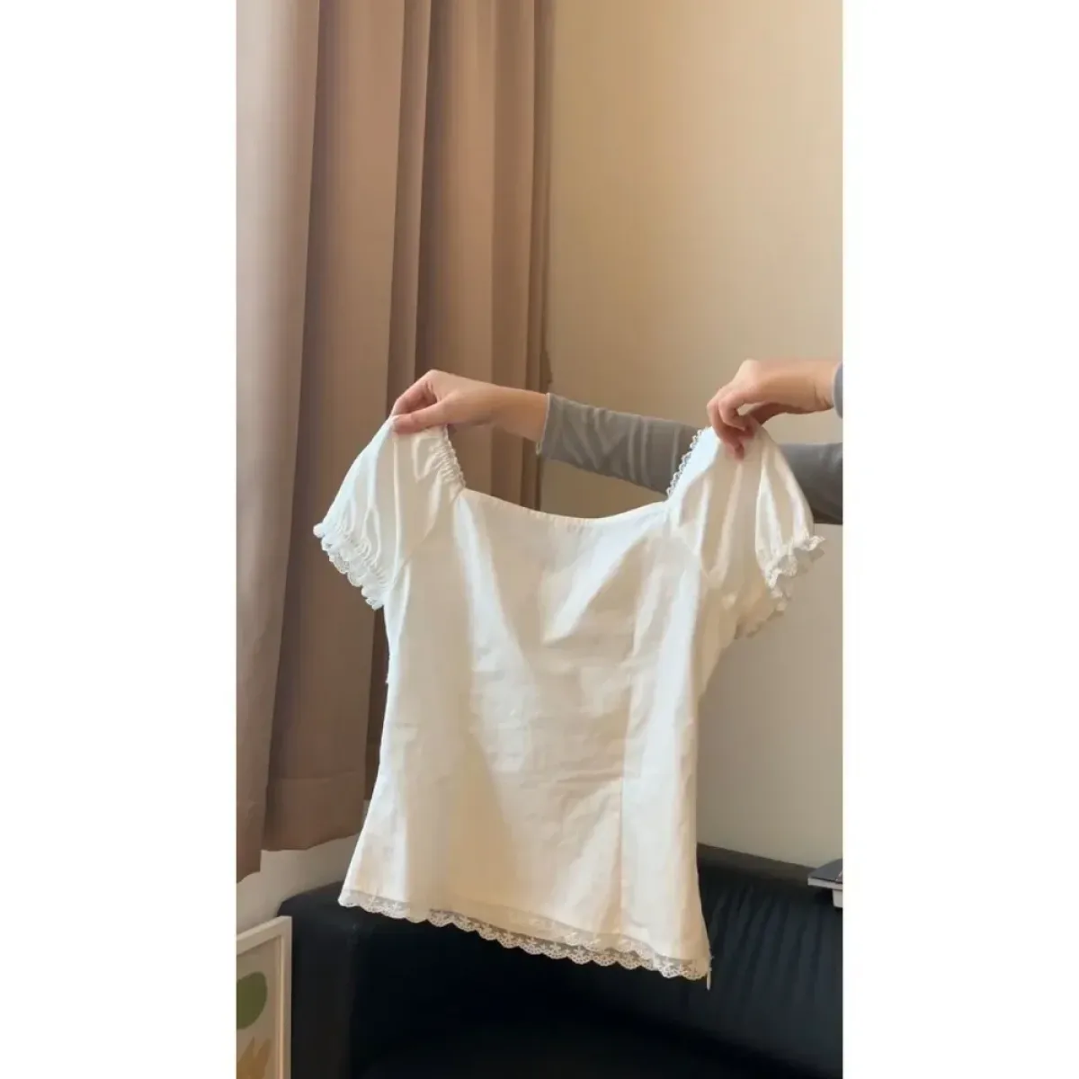 Vintage Lace Top & Ruched Bow Skirt Set - Bottoms - Sets / Co-ords - 2