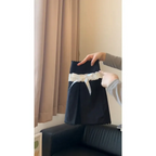 Vintage Lace Top & Ruched Bow Skirt Set - Bottoms - Sets / Co-ords - 3