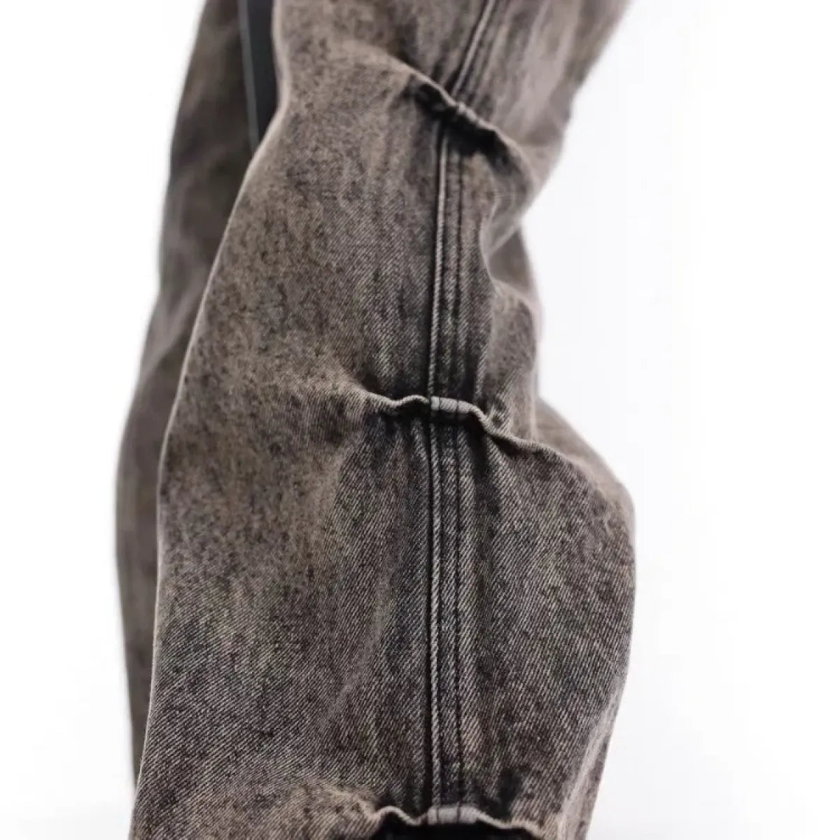 Y2K Washed Gray Ruched Flare Jeans - Bottoms - Jeans - 4