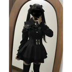 Y2K Off Shoulder Shirt and Ruched Lace Skirt Set - Bottoms - Clothing Sets - 6