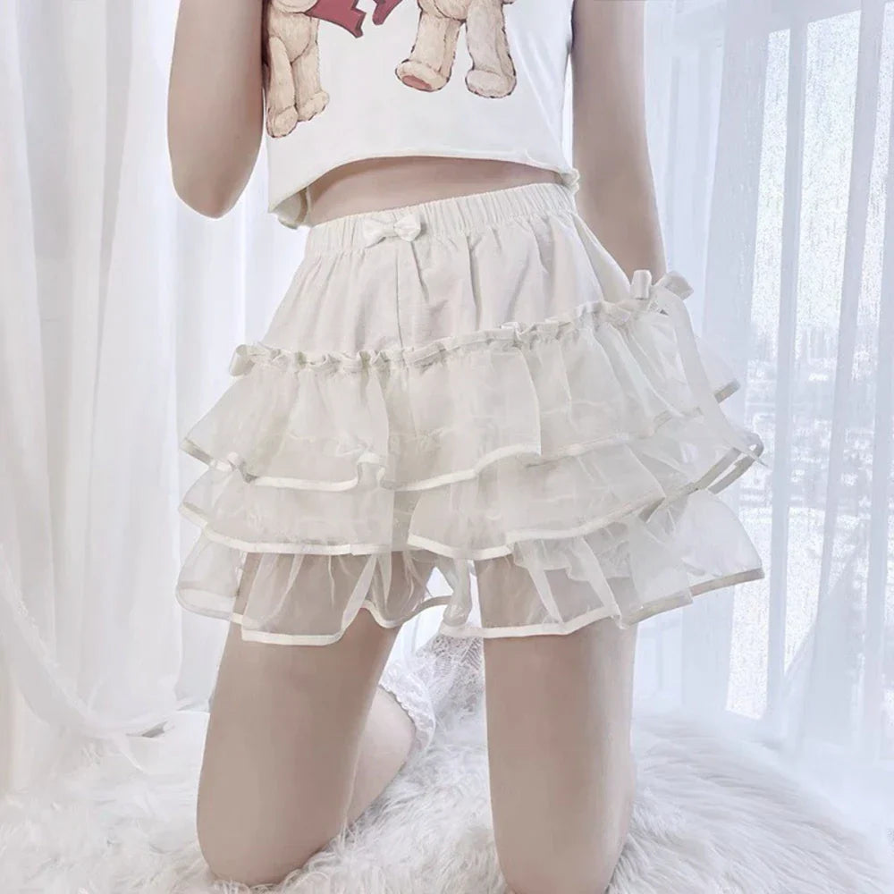 Ruffle Cotton Shorts - F10 / Waist 65-100cm / CN - Shorts - Shorts - 7 - 2024