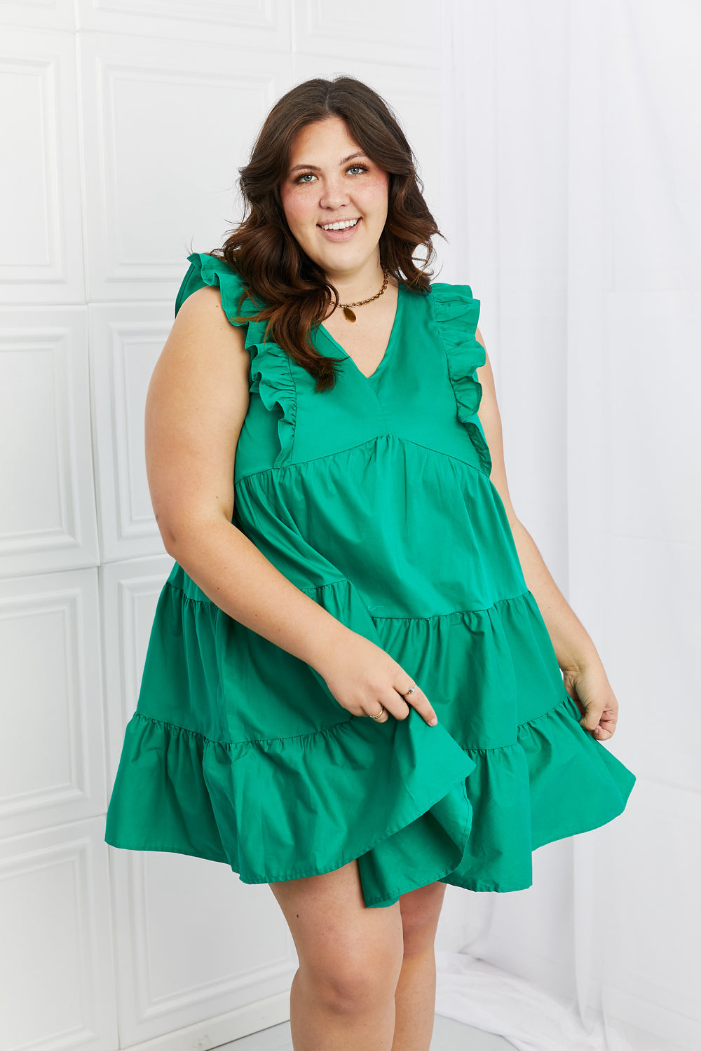 Play Date Full Size Ruffle Dress - Green / S - All Dresses - Dresses - 1 - 2024