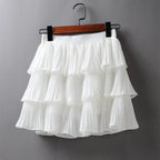 Boho Ruffle Mini Skirt With Elastic Waist - Bottoms - 1