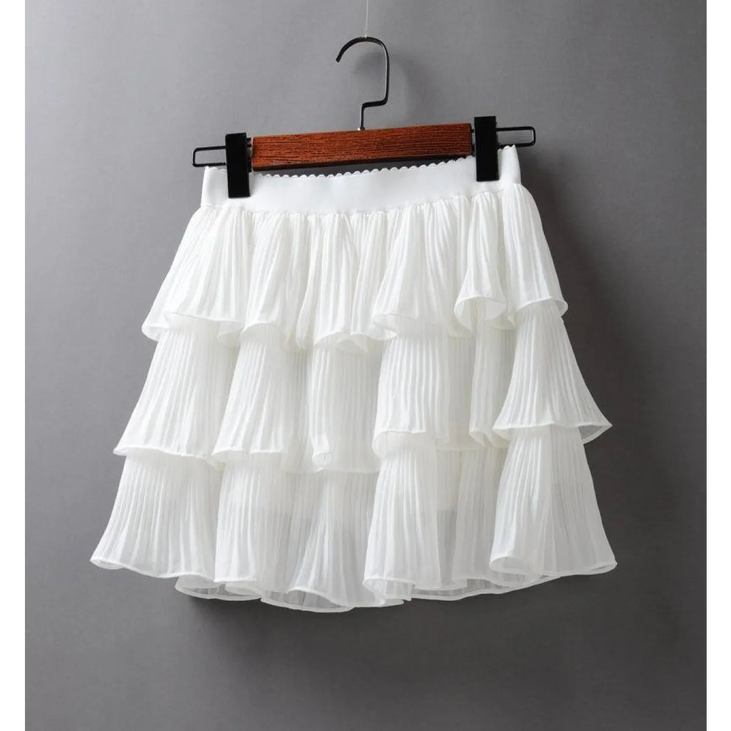 Boho Ruffle Mini Skirt With Elastic Waist - Bottoms - 17