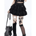 Gothic High-Waist Ruffle Mini Skirt – Y2K Harajuku E-Girl - Bottoms - Short - Other - Skirts - 5
