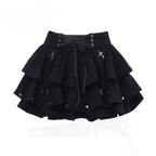 Gothic High-Waist Ruffle Mini Skirt – Y2K Harajuku E-Girl - Bottoms - Short - Other - Skirts - 7