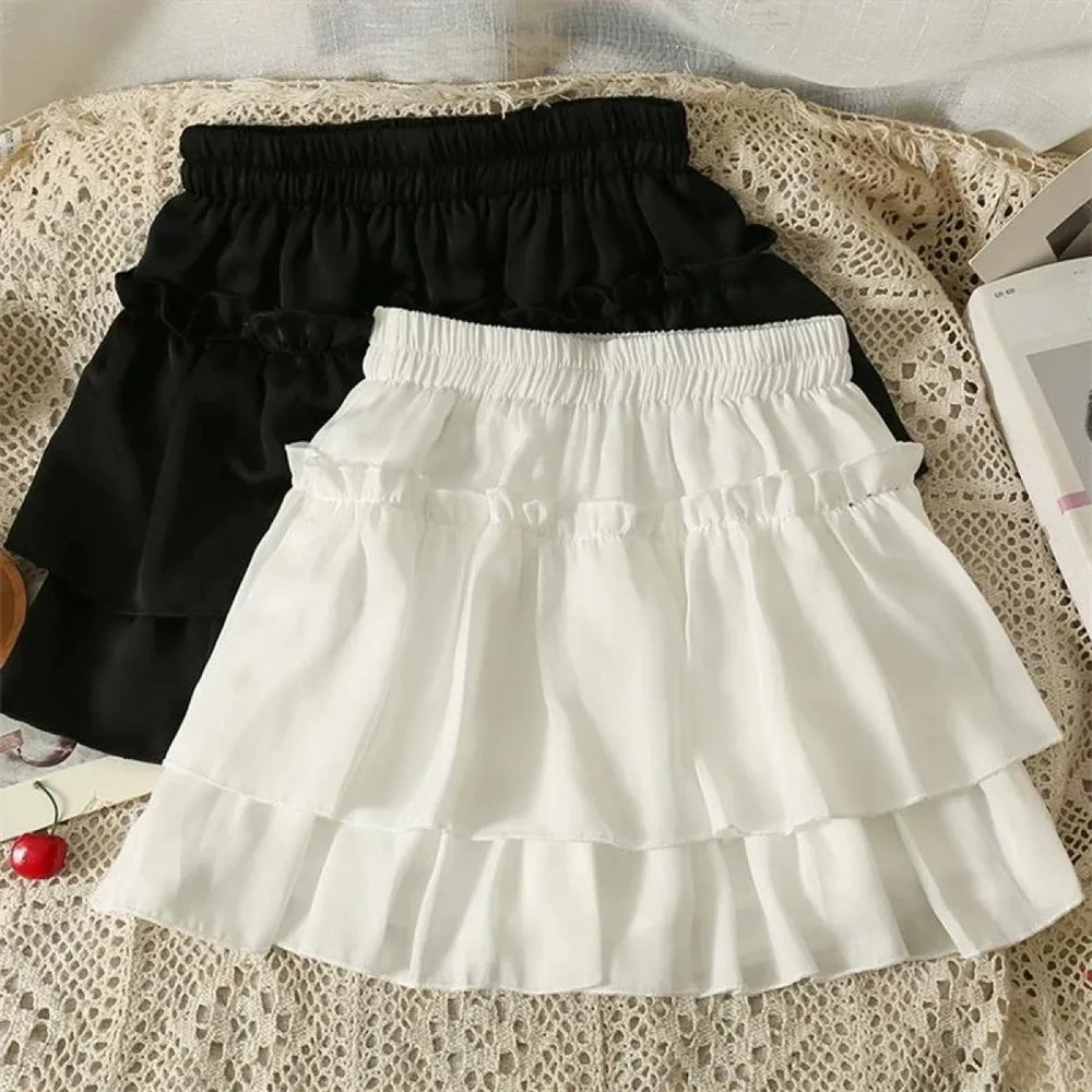 Ruffle Tiered Skirt – Kawaii Y2K Harajuku High Waist Mini Skirt - Bottoms - Skirts - 1