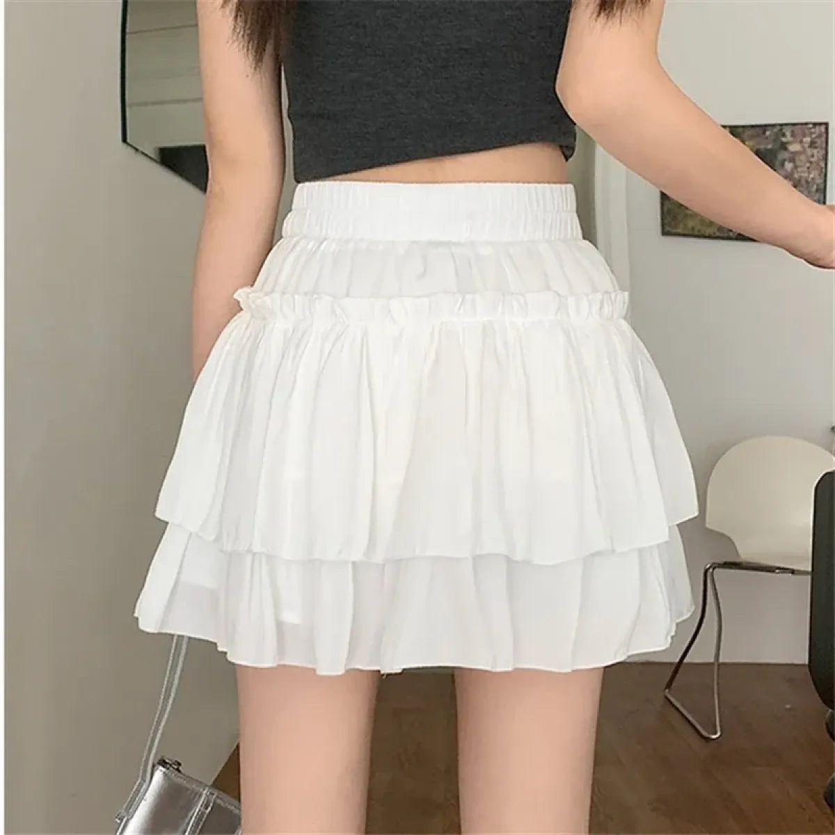 Ruffle Tiered Skirt – Kawaii Y2K Harajuku High Waist Mini Skirt - Bottoms - Skirts - 2