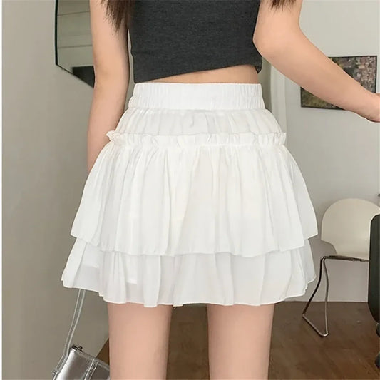 Ruffle Tiered Skirt – Kawaii Y2K Harajuku High Waist Mini Skirt - Bottoms - Skirts - 2