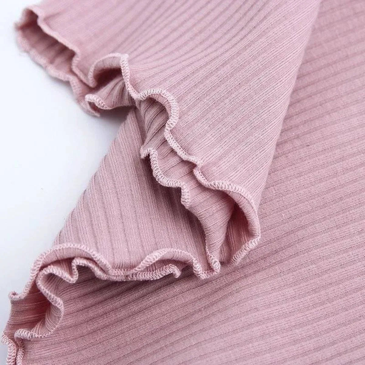 Ruffle Trim Crop Top - T-Shirts - 21