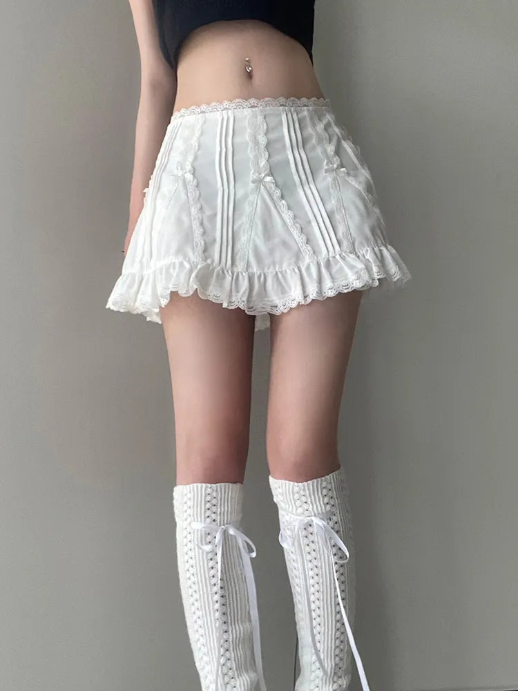 Cute Ruffle White Mini Skirt - Bottoms - Mini Skirts - 3 - 2024