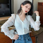 Ruffled Knitted Cardigan - Women’s Clothing & Accessories - 3