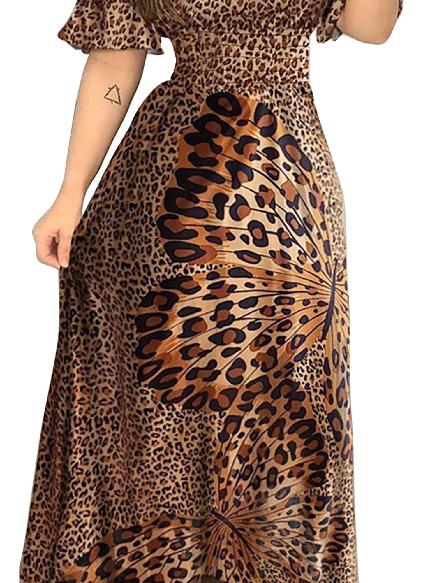 Leopard Print Off-Shoulder Maxi Dress – Ruffled Trendy Evening Wear - All Dresses - One-Pieces - 2024 - 3 - Worldwide