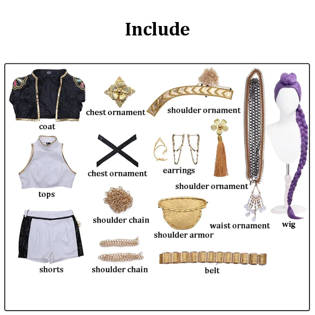 Rumi Zoey Mira KPop Demon Hunter Cosplay Set - Cosplay - Cosplay - 6