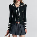 Preppy Sailor Collar Cardigan - Women’s Clothing & Accessories - Cardigans - 1