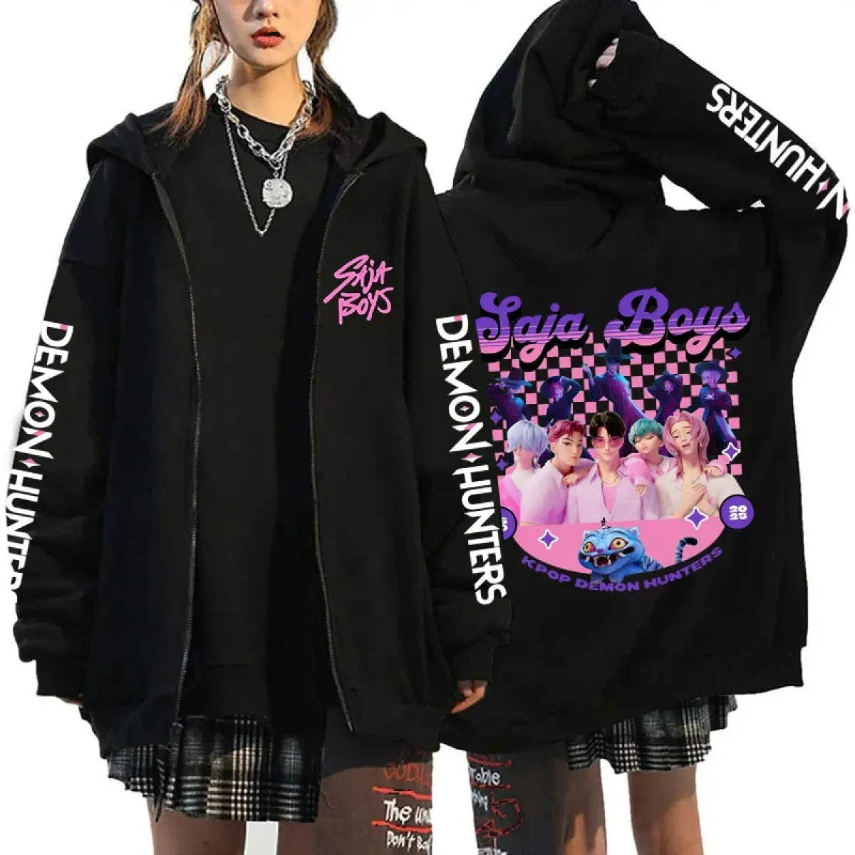 Kpop Saja Boys Demon Hunters Zip Hoodie - Best Sellers - Hoodie - 1