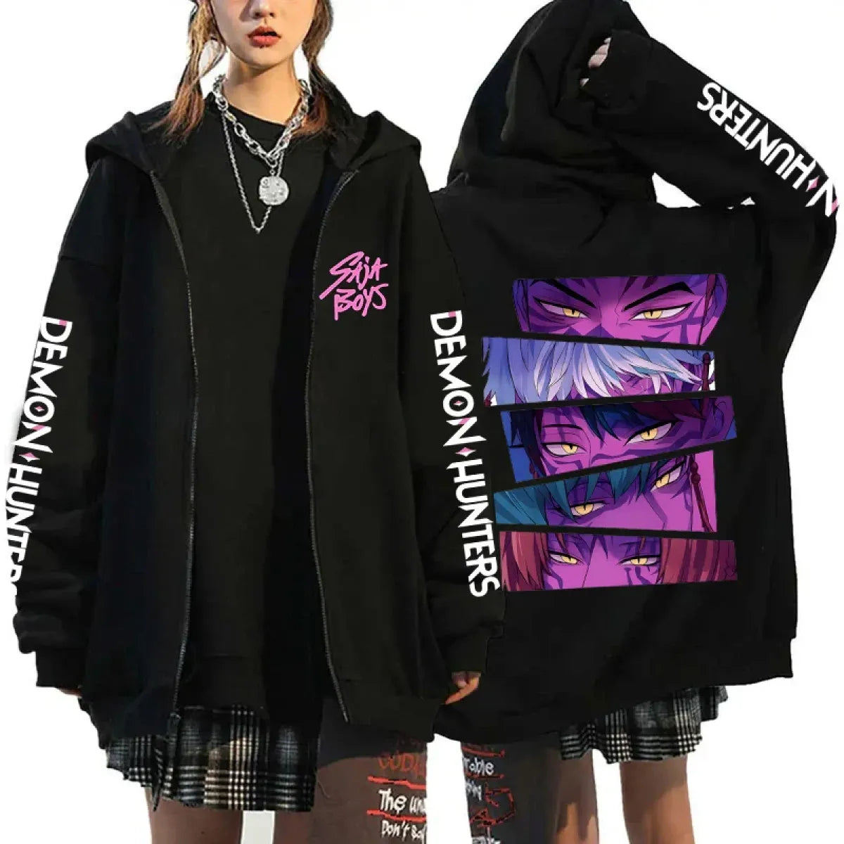 Kpop Saja Boys Demon Hunters Hoodie edgy streetwear – Kawaii