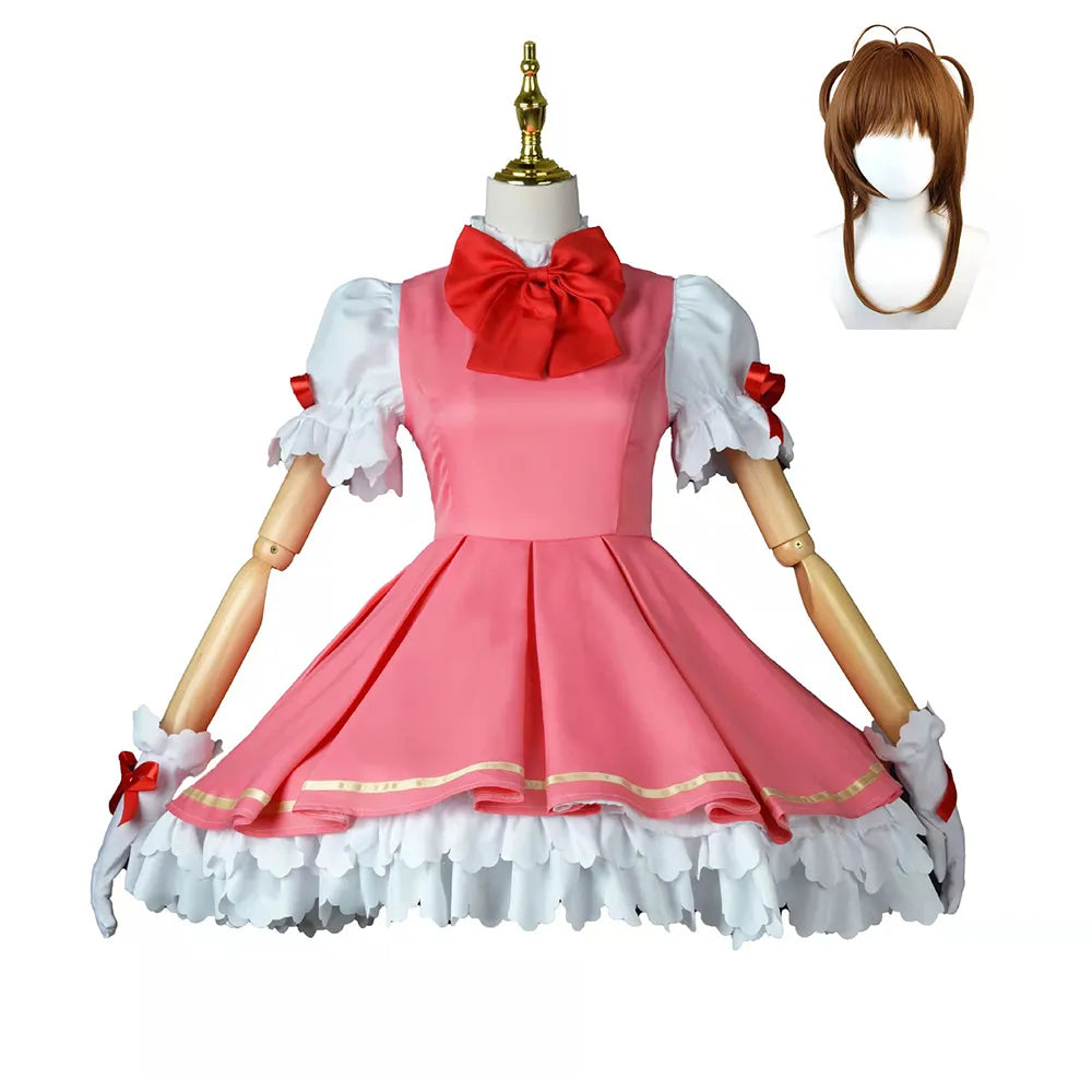 Sakura Kinomoto Princess Dress Cosplay Costume - Pink Card Captor Sakura - Costume and Wig / XS - All Dresses