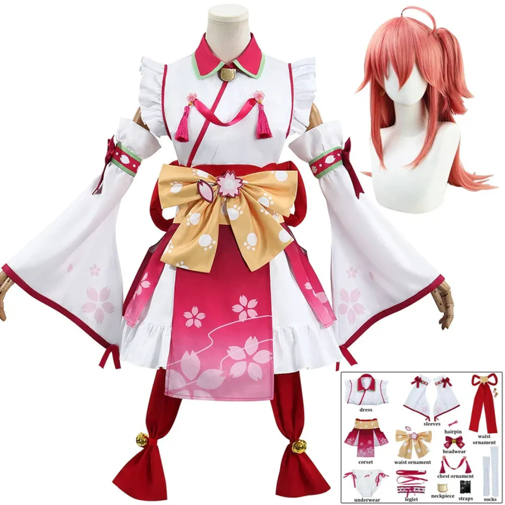 Sakura Miko Vtuber Kimono Cosplay Costume Set - Anime - Cosplay - 1
