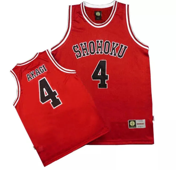 Shohoku Basketball Team Jersey - Sakuragi Hanamichi Rukawa - No. 4 Takenori Akagi / S - All Products - Clothing - 11