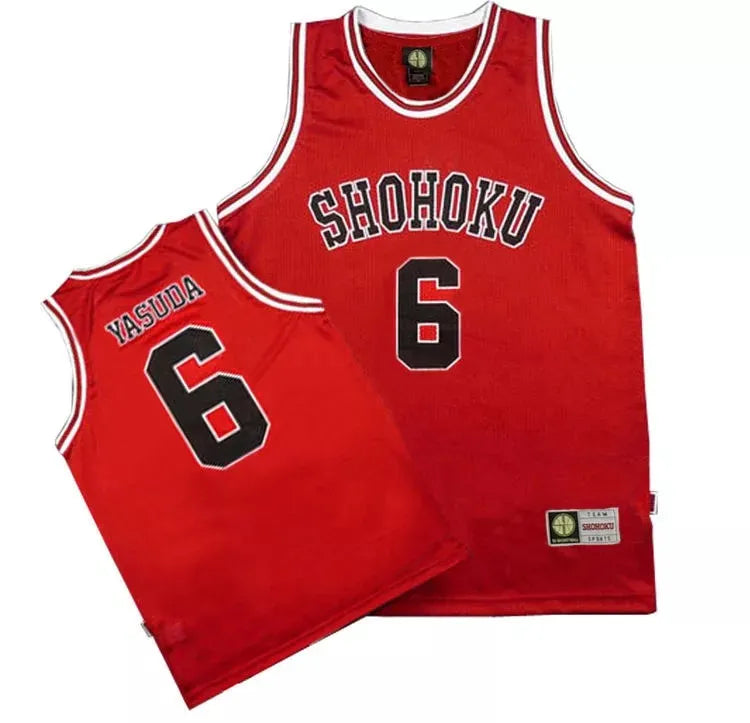 Shohoku Basketball Team Jersey - Sakuragi Hanamichi Rukawa - No. 6 Yasuda / S - All Products - Clothing - 13 - 2024