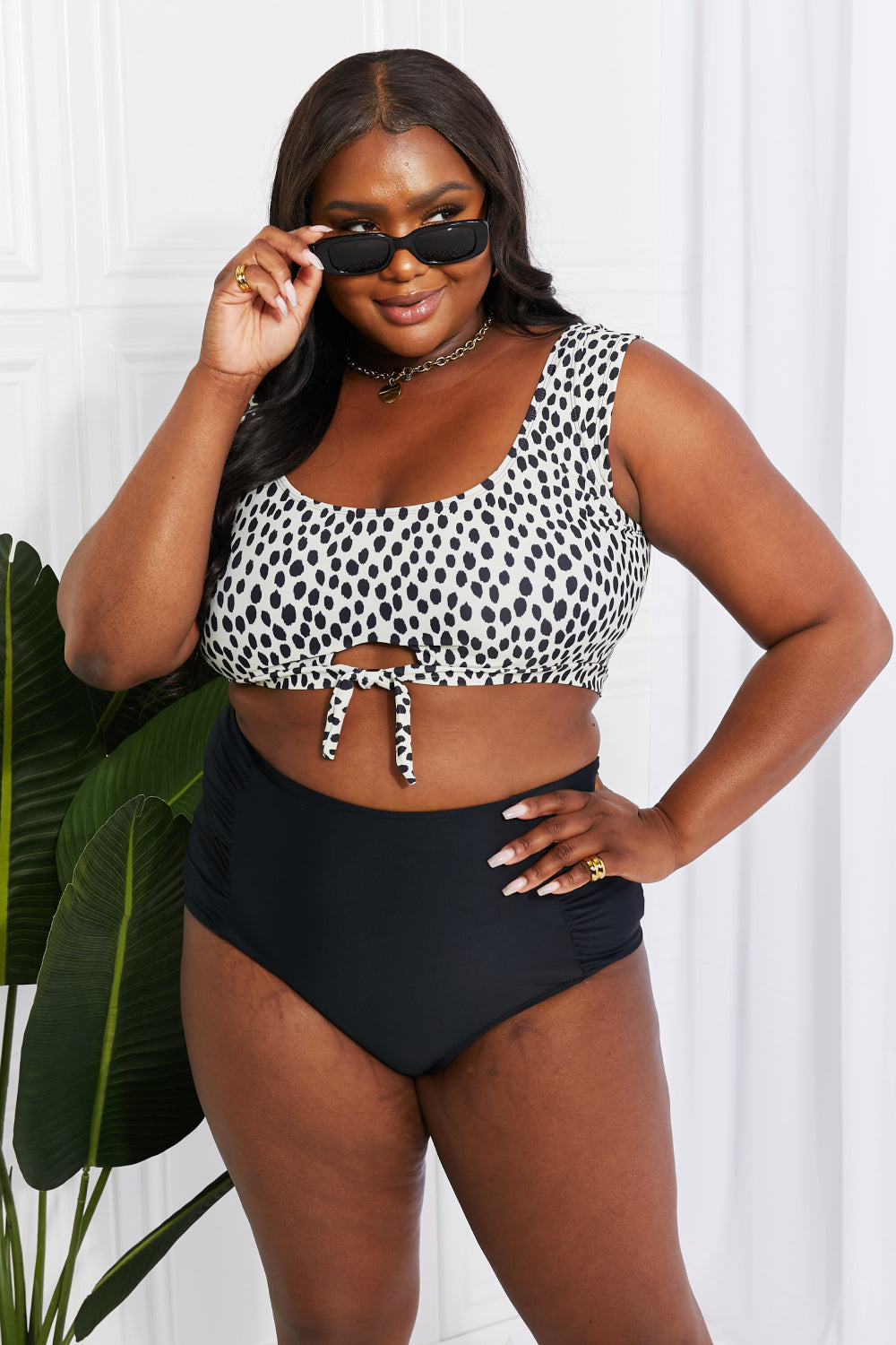 Sanibel Crop Swim Top and Ruched Bottoms Set in Black - Black / S - Bottoms - Swimwear - 1 - 2024