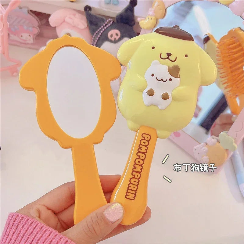 Sanrio Anime Kuromi Hand-held Makeup Mirror - Pom Purin 1 - Anime - Makeup Tools - 13 - 2024