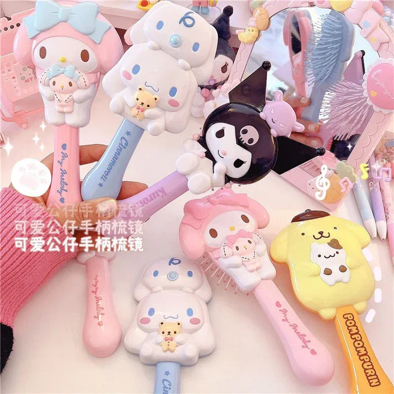 Sanrio Anime Kuromi Hand-held Makeup Mirror - Anime - Makeup Tools - 3 - 2024