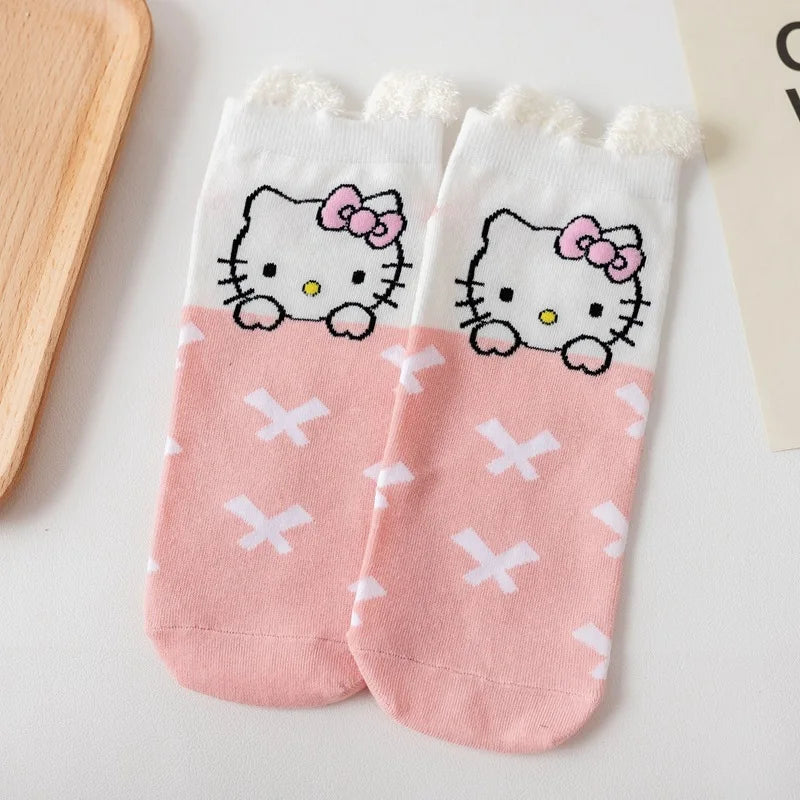 Sanrio Anime Socks - Hello Kitty Kuromi Melody Cinnamoroll - hellokitty 3 - Anime - Socks - 18 - 2024