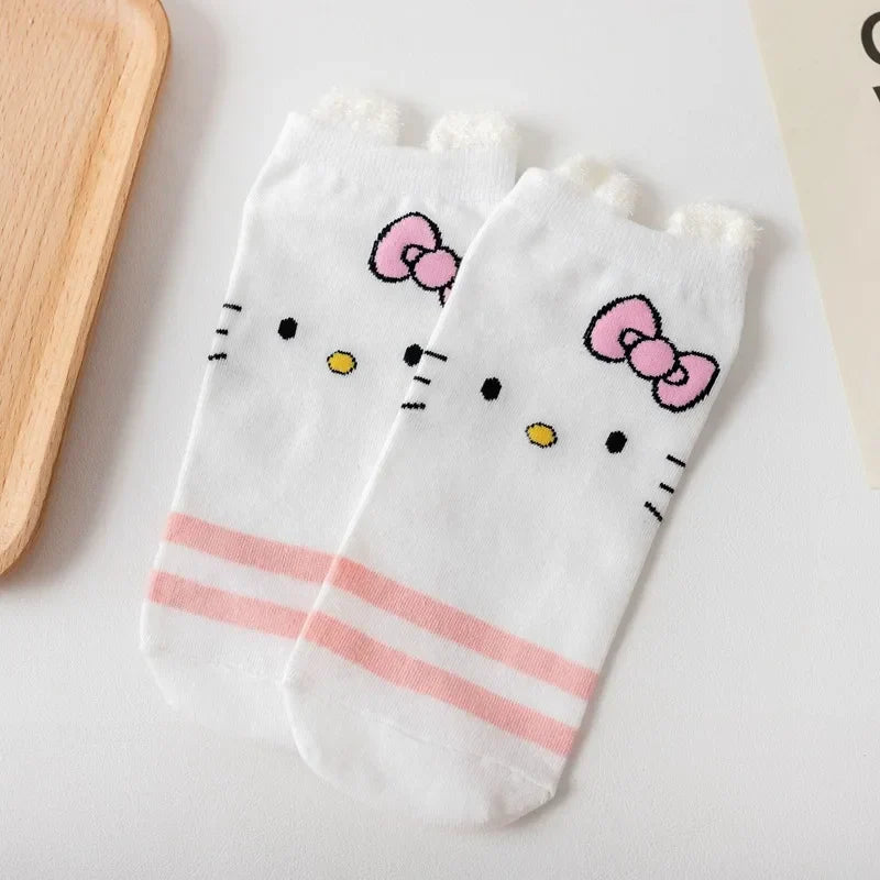 Sanrio Anime Socks - Hello Kitty Kuromi Melody Cinnamoroll - hellokitty 1 - Anime - Socks - 16 - 2024