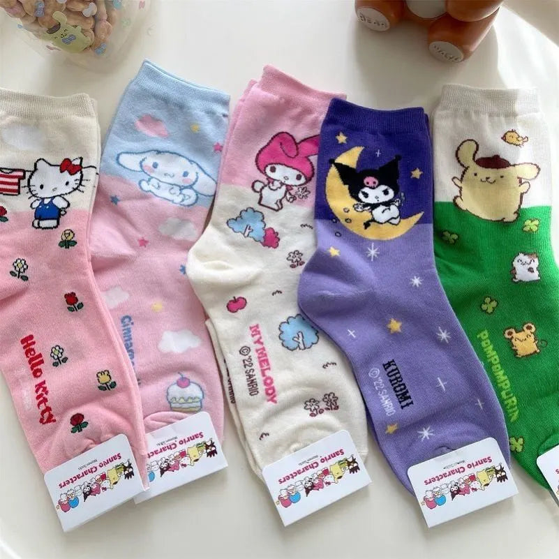 Sanrio Anime Socks - Hello Kitty Kuromi Melody Cinnamoroll - Anime - Socks - 1 - 2024