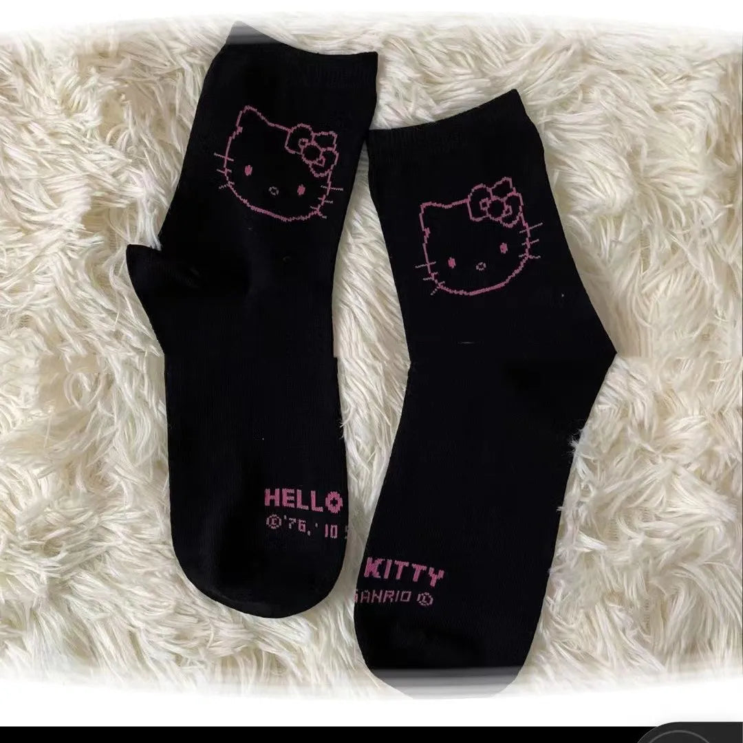 Sanrio Anime Socks - Hello Kitty Kuromi Melody Cinnamoroll - hellokitty 7 - Anime - Socks - 22 - 2024