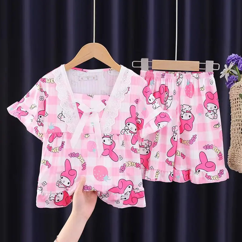 Sanrio Cartoon Children Pajamas - Pink / 12 - Anime - Sleepwear & Loungewear - 10 - 2024