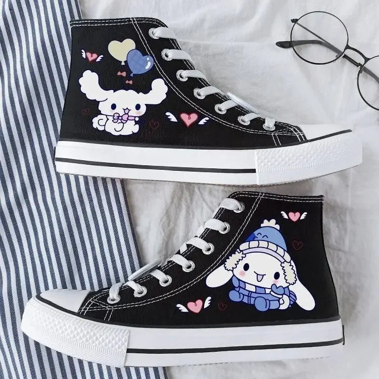 Sanrio Cinnamoroll Harajuku Canvas Shoes - Kawaii High-Top Women’s Sneakers - 3 / 35 - Women’s Clothing &