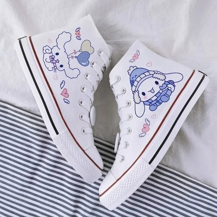 Sanrio Cinnamoroll Harajuku Canvas Shoes - Kawaii High-Top Women’s Sneakers - 2 / 40 - Women’s Clothing &