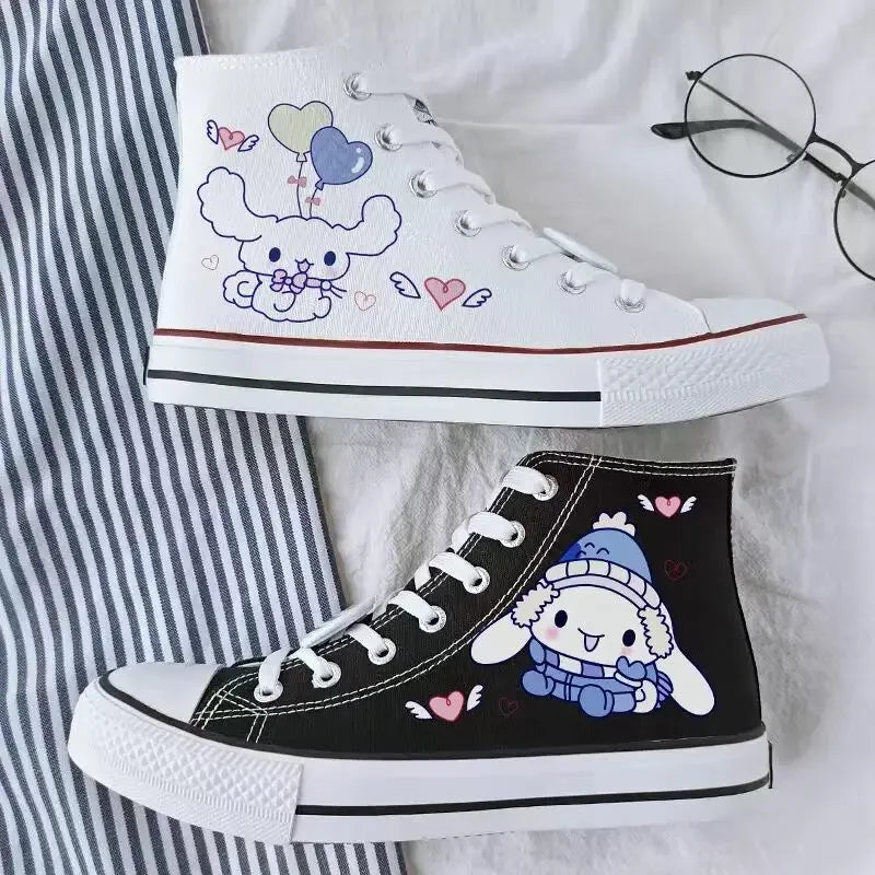 Sanrio Cinnamoroll Harajuku Canvas Shoes - Kawaii High-Top Women’s Sneakers - 1 / 39 - Women’s Clothing &