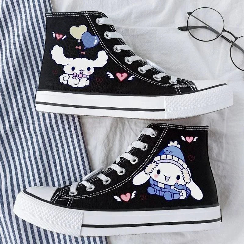 Sanrio Cinnamoroll Harajuku Canvas Shoes - Kawaii High-Top Women’s Sneakers - Women’s Clothing & Accessories