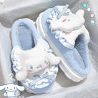 Sanrio Cinnamoroll Plush Indoor Winter Slippers - Harajuku Style - Slippers - 1