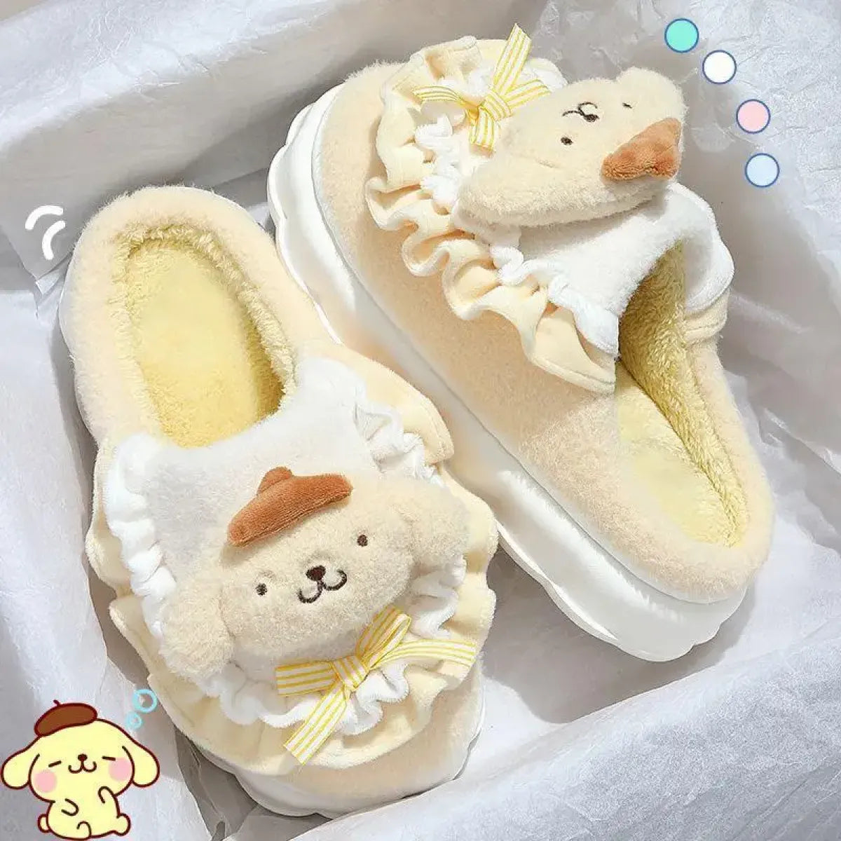 Sanrio Cinnamoroll Plush Indoor Winter Slippers - Harajuku Style - Slippers - 4