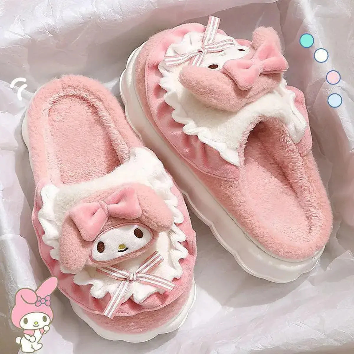 Sanrio Cinnamoroll Plush Indoor Winter Slippers - Harajuku Style - Slippers - 5