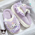 Sanrio Cinnamoroll Plush Indoor Winter Slippers - Harajuku Style - Slippers - 6