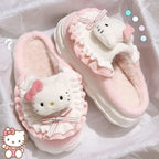 Sanrio Cinnamoroll Plush Indoor Winter Slippers - Harajuku Style - Slippers - 7